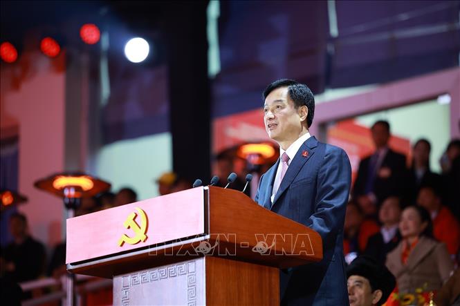 Bí thư Thành uỷ Thành phố Hà Nội Nguyễn Duy Ngọc phát biểu. Ảnh: TTXVN 