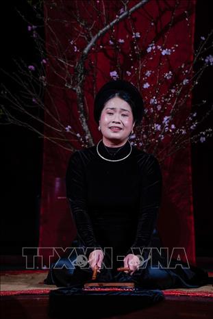 Biểu diễn âm nhạc truyền thống tại chương trình. Ảnh: Khánh Hoà - TTXVN