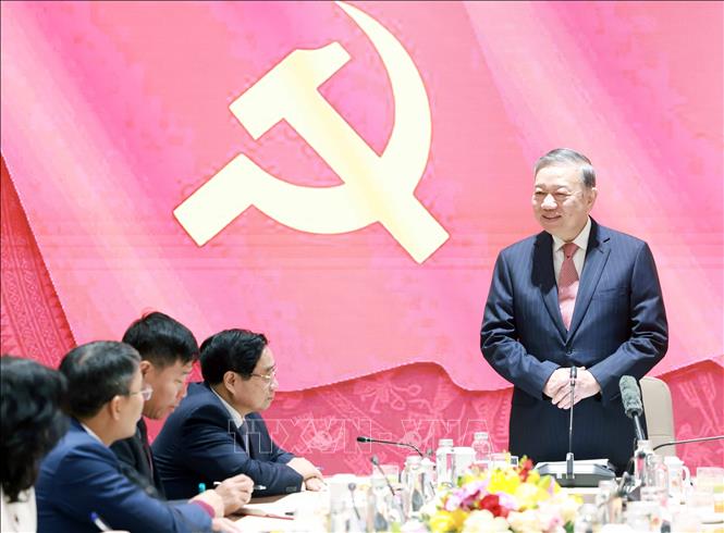 Tổng Bí thư Tô Lâm phát biểu chỉ đạo. Ảnh: Thống Nhất – TTXVN