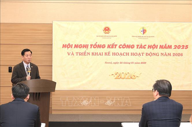 Đại sứ Việt Nam tại Hàn Quốc Vũ Hồ phát biểu tại sự kiện. Ảnh Khánh Vân - TTXVN tại Hàn Quốc
