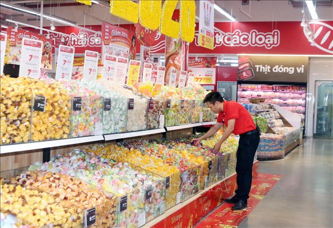 Hàng hóa phục vụ Tết tại Siêu thị Go! Hà Nam rất phong phú, chủ yếu là hàng Việt Nam chất lượng cao. Ảnh: Nguyễn Chinh - TTXVN