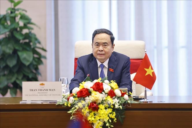 Chủ tịch Quốc hội Trần Thanh Mẫn phát biểu. Ảnh: Doãn Tấn – TTXVN