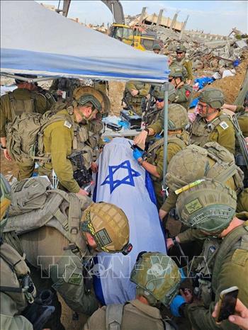 Thi thể của Ran Gvili sau khi được binh sĩ Israel tìm thấy tại một nghĩa trang ở phía đông Thành phố Gaza, ngày 26/1/2026. Ảnh: TTXVN phát