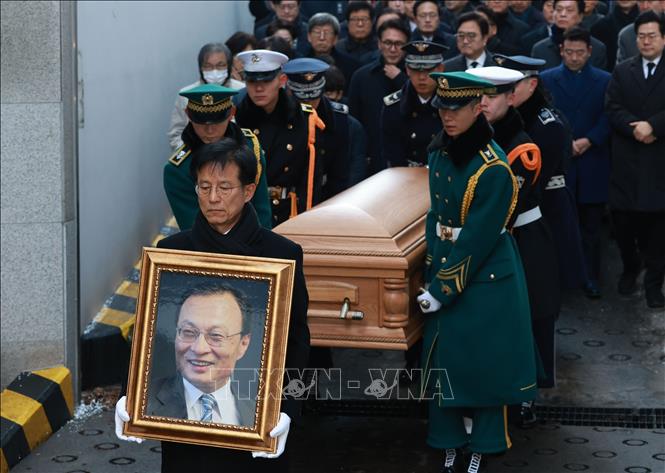 Tang lễ cựu Thủ tướng Hàn Quốc Lee Hae Chan tại Seoul, ngày 27/1/2026. Ảnh: Yonhap/TTXVN