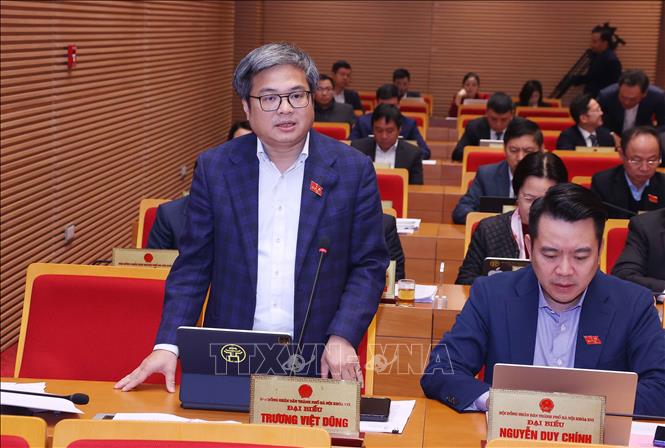 Phó Chủ tịch UBND thành phố Hà Nội Trương Việt Dũng phát biểu. Ảnh: Văn Điệp – TTXVN