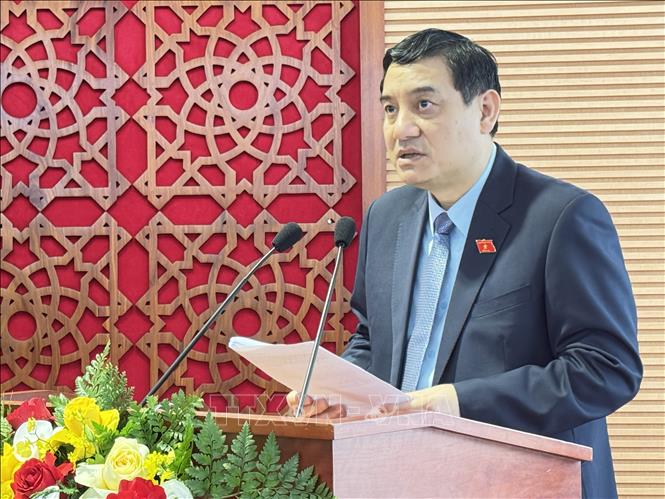 Chủ nhiệm Ủy ban Văn hóa và Xã hội Nguyễn Đắc Vinh phát động phong trào thi đua năm 2026. Ảnh: Hải Ngọc - TTXVN