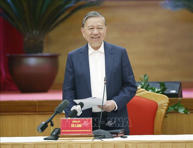 Tổng Bí thư Tô Lâm phát biểu chỉ đạo. Ảnh: Thống Nhất - TTXVN