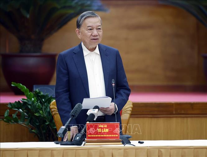 Tổng Bí thư Tô Lâm phát biểu chỉ đạo. Ảnh: Thống Nhất - TTXVN