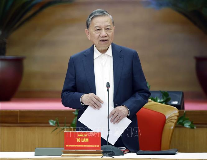 Tổng Bí thư Tô Lâm phát biểu chỉ đạo. Ảnh: Thống Nhất - TTXVN
