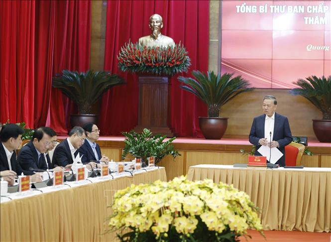 Tổng Bí thư Tô Lâm phát biểu chỉ đạo. Ảnh: Thống Nhất - TTXVN