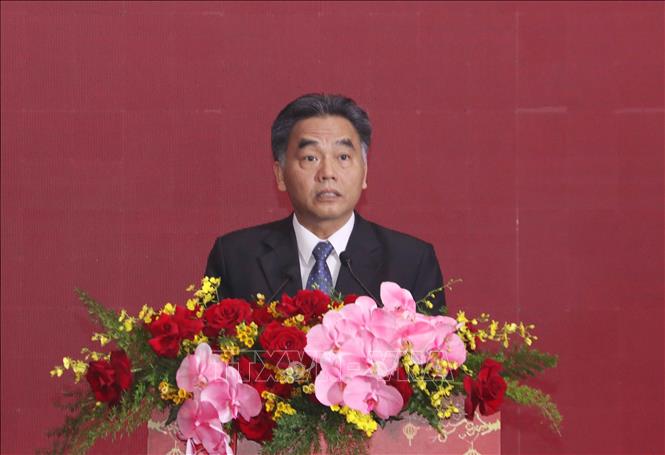 Ổng Nguyễn Lộc Hà, Phó Chủ tịch Thường trực UBND Thành phố Hồ Chí Minh phát biểu chào mừng. Ảnh: Xuân Khu - TTXVN