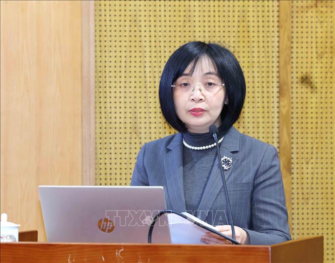 Đồng chí Đỗ Phương Thảo, Vụ trưởng Vụ Thông tin - Đối ngoại  Ban Tuyên giáo và Dân vận Trung ương phát biểu tại hội nghị. Ảnh: Phương Hoa - TTXVN