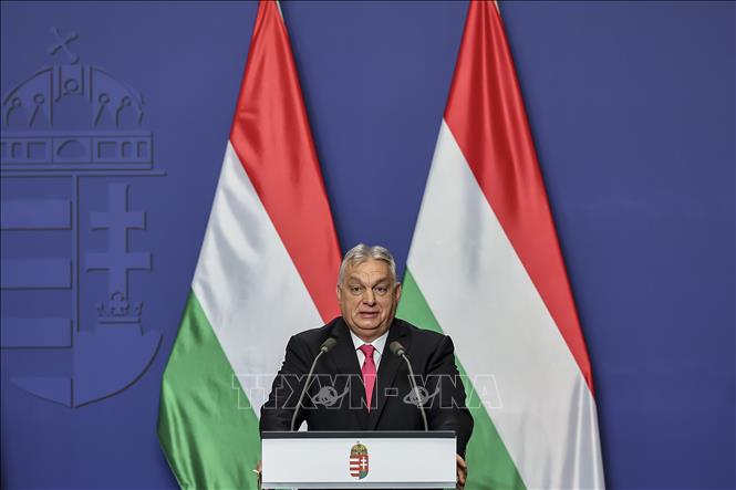 Thủ tướng Hungary Viktor Orban phát biểu tại Budapest. Ảnh: THX/TTXVN