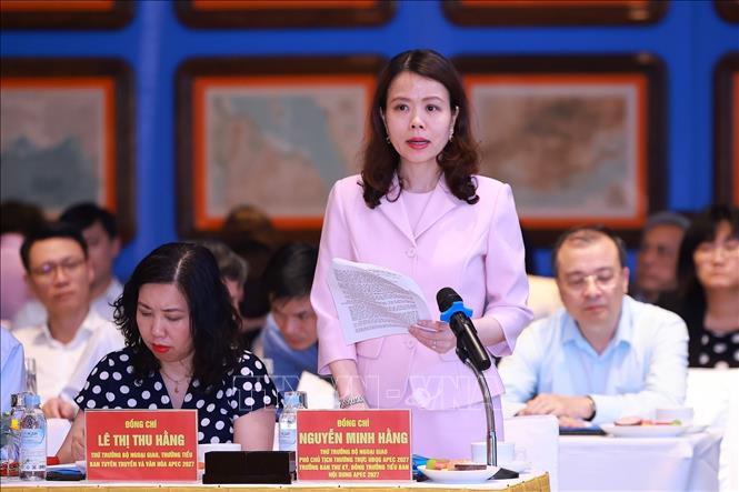 Thứ trưởng Bộ Ngoại giao Nguyễn Minh Hằng phát biểu. Ảnh: Dương Giang-TTXVN 
