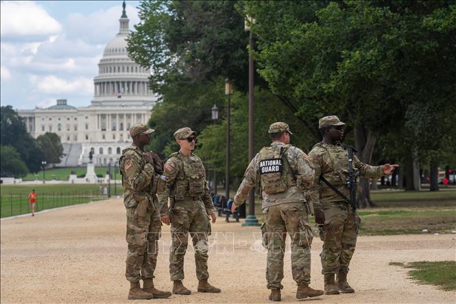 Lực lượng vệ binh quốc gia Mỹ tuần tra tại Washington, D.C. ngày 4/9/2025. Ảnh: THX/TTXVN