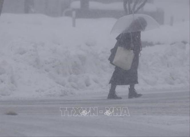 Tuyết rơi dày tại Niigata, Nhật Bản. Ảnh: Kyodo/TTXVN