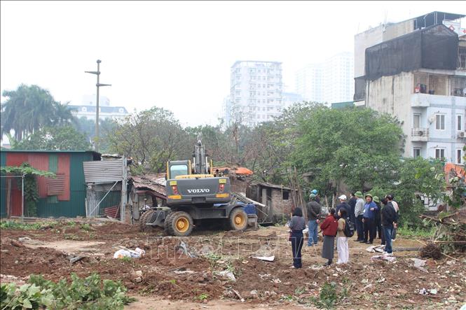 Toàn cảnh khu vực cưỡng chế. Ảnh: Nguyễn Thắng - TTXVN