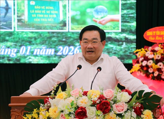 Ông Trịnh Minh Hoàng, Phó Chủ tịch UBND tỉnh Khánh Hòa phát biểu chỉ đạo tại hội nghị. Ảnh: Công Thử - TTXVN