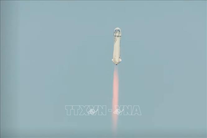 (Tư liệu) Tàu New Shepard được phóng thử tại Texas, Mỹ. Ảnh: THX/TTXVN