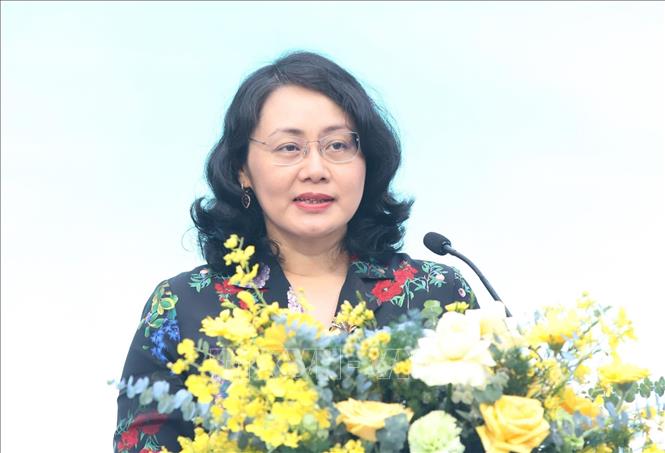 Bà Đinh Hồng Ngọc, Giám đốc Truyền thông & Đối ngoại, Abbott Việt Nam phát biểu tại chương trình. Ảnh; Hạnh Quyên-TTXVN