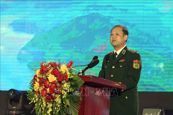 Trung tướng Nguyễn Anh Tuấn, Chính ủy Bộ đội Biên phòng phát biểu tại chương trình. Ảnh: Hữu Quyết - TTXVN