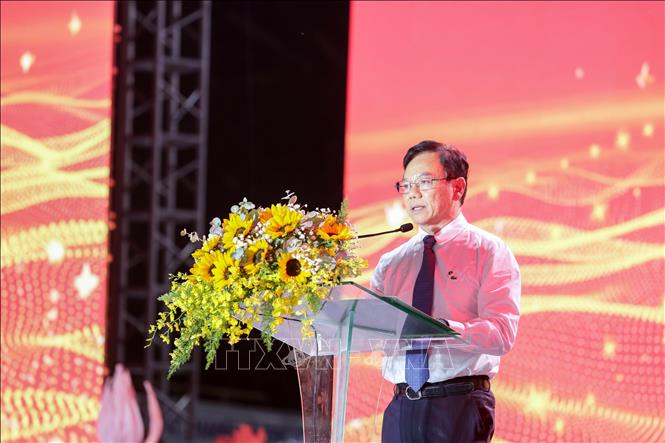 Ông Nguyễn Thanh Tùng, Chủ tịch Hội đồng quản trị Vietcombank, chia sẻ về trách nhiệm xã hội và tình cảm của Vietcombank đối với đồng bào, chiến sĩ vùng biên giới Tây Ninh. Ảnh: Giang Phương – TTXVN