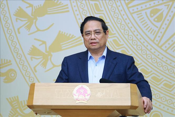 Thủ tướng Phạm Minh Chính chủ trì Phiên họp lần thứ nhất của BCĐ về phát triển kinh tế nhà nước. Ảnh: Dương Giang-TTXVN 
