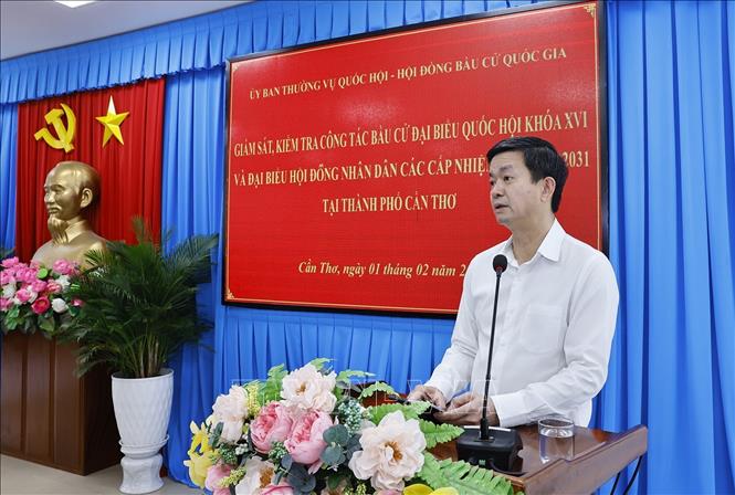 Bí thư Thành ủy Cần Thơ Lê Quang Tùng phát biểu. Ảnh: Doãn Tấn – TTXVN