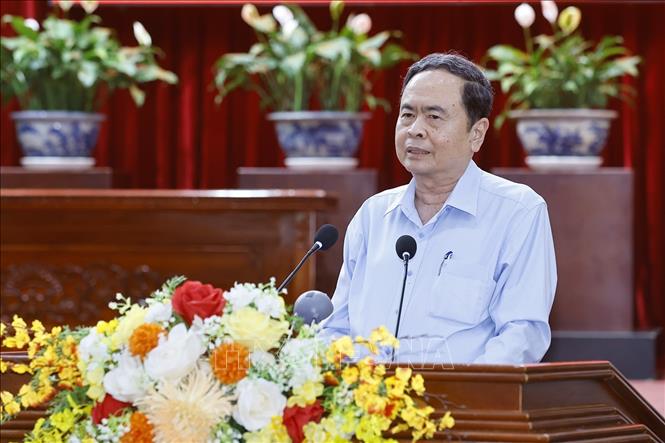 Chủ tịch Quốc hội Trần Thanh Mẫn phát biểu. Ảnh: Doãn Tấn - TTXVN