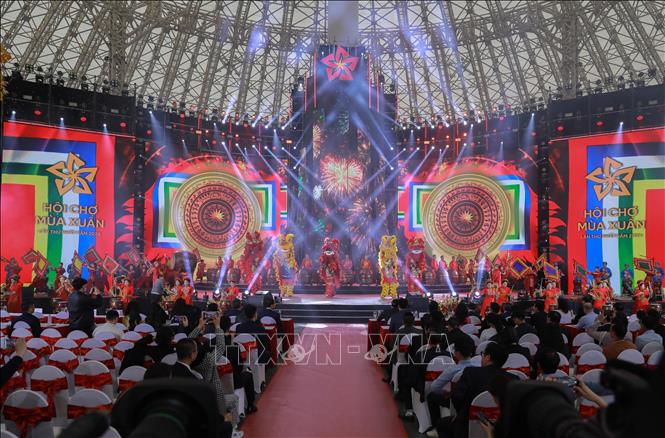 Buổi tổng duyệt Lễ khai mạc Hội chợ mùa Xuân lần thứ nhất – 2026 diễn ra vào chiều 1/2/2026. Ảnh: Phan Phương – TTXVN