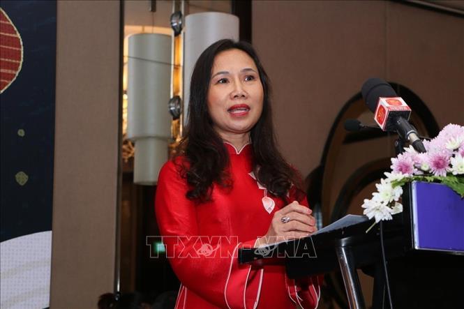 Đại sứ Việt Nam tại Sri Lanka Trịnh Thị Tâm phát biểu tại buổi lễ. Ảnh: TTXVN phát