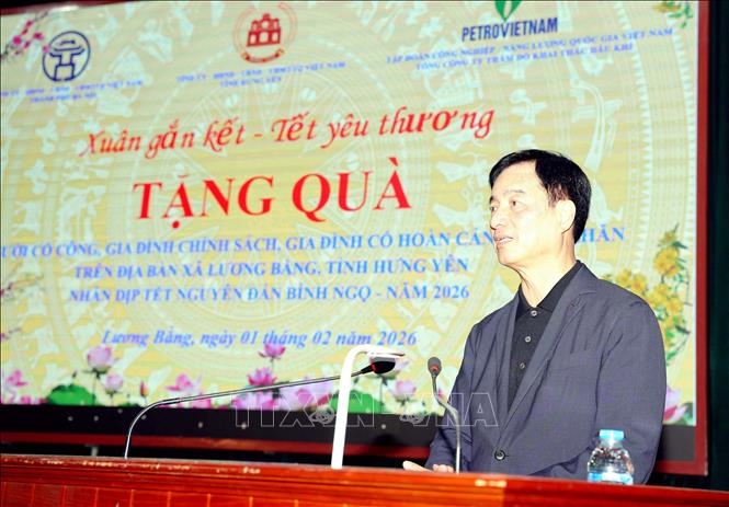 Ủy viên Bộ Chính trị, Bí thư Thành ủy Hà Nội Nguyễn Duy Ngọc phát biểu tại chương trình. Ảnh: Thế Duyệt – TTXVN 