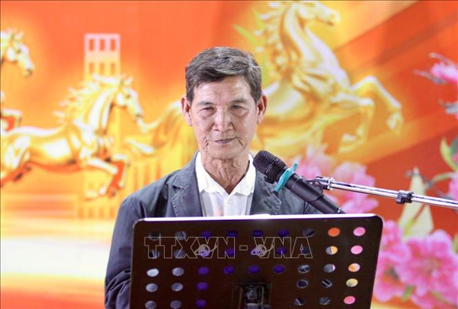 Ông Trần Văn Bảo, Chủ tịch Hội Khmer - Việt Nam tại Campuchia chi nhánh tỉnh Battambang, phát biểu tại chương trình. Ảnh: Quang Anh – PV TTXVN tại Campuchia 