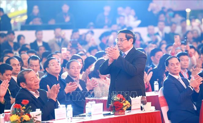 Thủ tướng Phạm Minh Chính dự Lễ khai mạc Hội chợ Mùa Xuân lần thứ nhất - năm 2026. Ảnh: Dương Giang-TTXVN
