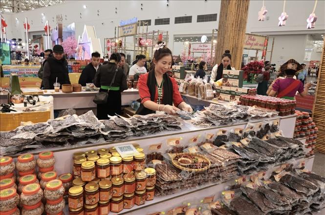 Khách tham quan mua sắm tại hội chợ. Ảnh: Trần Việt - TTXVN 