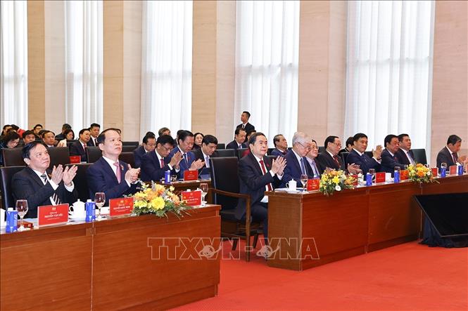 Chủ tịch Quốc hội Trần Thanh Mẫn và đại biểu dự Lễ kỷ niệm. Ảnh: Doãn Tấn - TTXVN