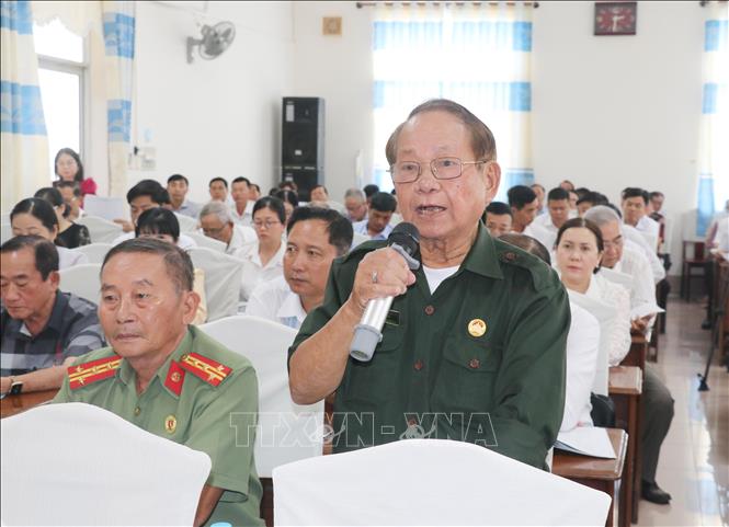 Ông Trần Quốc Phẩm, đại diện Hội Cựu Thanh niên Xung phong thành phố Cần Thơ phát biểu. Ảnh: Ngọc Thiện- TTXVN