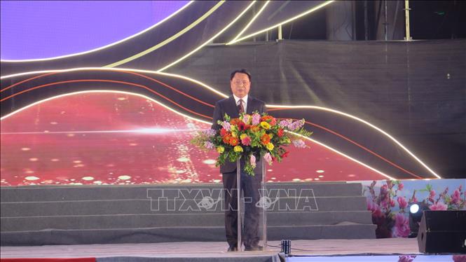 Ông Triệu Thụy Quân, Bí thư Châu ủy Hồng Hà (Trung Quốc) phát biểu. Ảnh: Hương Thu -TTXVN