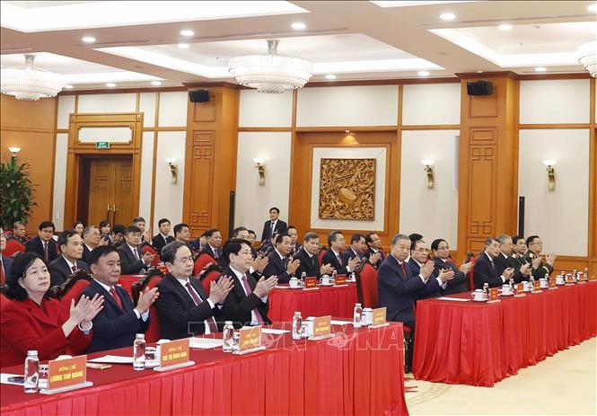 Tổng Bí thư Tô Lâm và các đại biểu dự buổi lễ. Ảnh: Thống Nhất – TTXVN