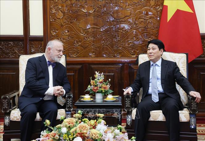 Chủ tịch nước Lương Cường tiếp Đại sứ Cộng hòa Czech tại Việt Nam Hynek Kmoníček. Ảnh: Lâm Khánh – TTXVN