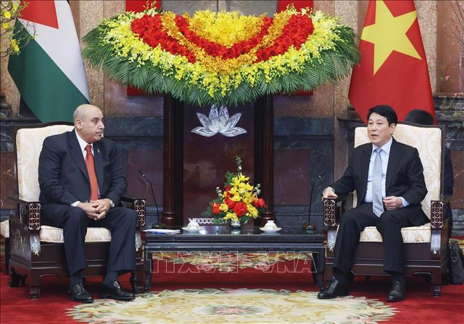 Chủ tịch nước Lương Cường hội kiến Chủ tịch Hạ viện Vương quốc Hashemite Jordan Mazen Turki El Qadi đang thăm chính thức Việt Nam. Ảnh: Lâm Khánh – TTXVN