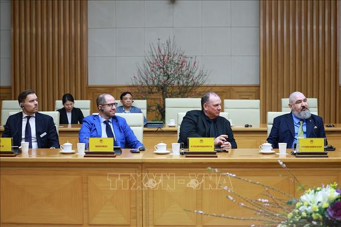 Các doanh nghiệp Thụy Sỹ và châu Âu tham dự buổi tiếp. Ảnh: Dương Giang-TTXVN
