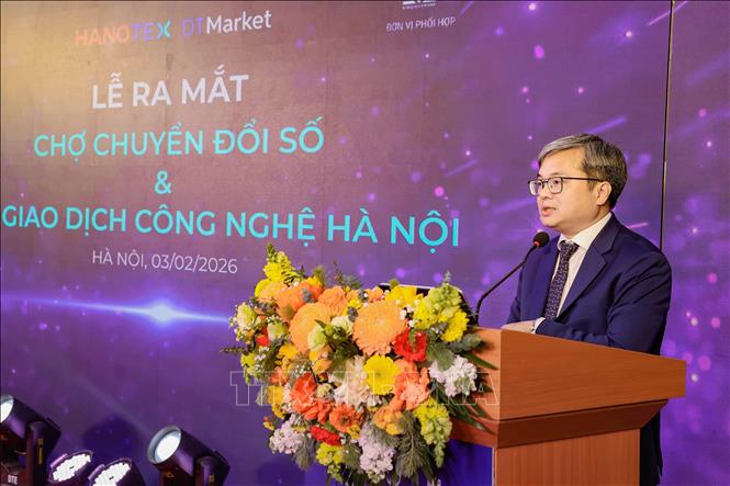 Phó Chủ tịch UBND thành phố Hà Nội Trương Việt Dũng phát biểu tại lễ ra mắt. Ảnh: Vũ Quang - TTXVN