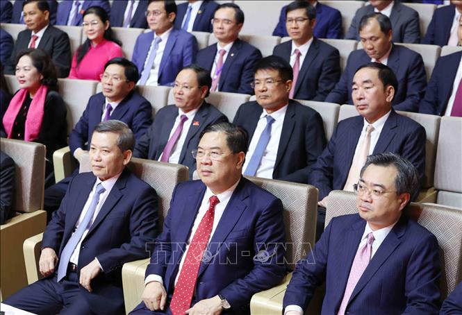 Các đồng chí lãnh đạo Đảng, Nhà nước dự buổi Lễ. Ảnh: Phương Hoa - TTXVN