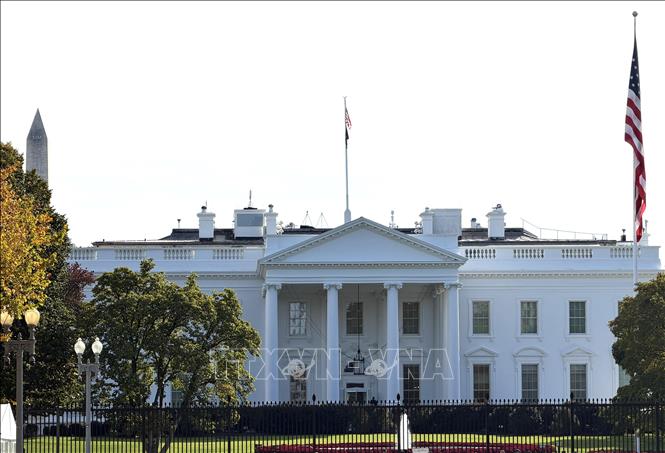 Nhà Trắng - trụ sở của Chính phủ Mỹ tại thủ đô Washington DC. Ảnh: Ngọc Quang, PV TTXVN tại Mỹ