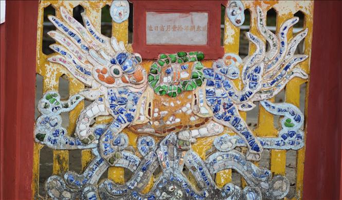 A Dragon-Horse made from marbles and ceramics at Quoc Hoc - Hue High School For The Gifted. VNA Photo: Văn Dũng