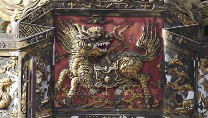 Long Ma is a mythical creature that is the embodiment of the unicorn, a unique combination of dragon, unicorn, and horse. VNA Photo: Văn Dũng