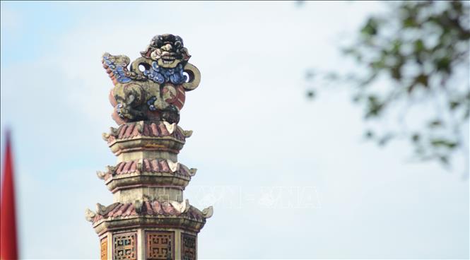 A statue of Dragon-Horse as decoration of architectural structures. VNA Photo: Văn Dũng