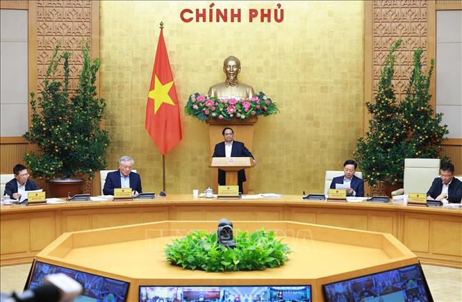 Thủ tướng Phạm Minh Chính chủ trì Phiên họp Chính phủ Thường kỳ tháng 01 năm 2026 trực tuyến với các địa phương. Ảnh: Dương Giang-TTXVN
