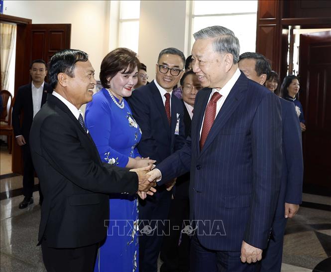 Tổng Bí thư Tô Lâm và các đại biểu. Ảnh: Thống Nhất - TTXVN